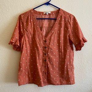 MADEWELL button down shirt with ruffles